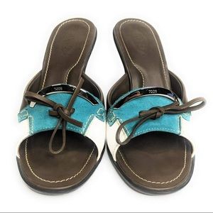 EUC Tod’s Leather Slip On Sandals Mule Slides Shoes sz 7